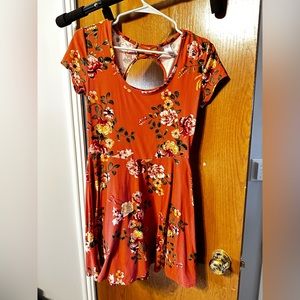 No Boundaries Floral Sundress with Back Cutout Size Small